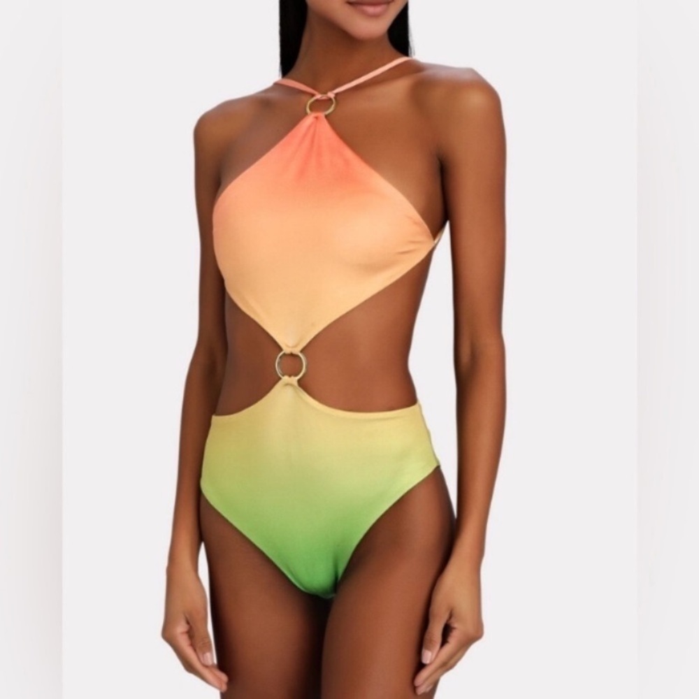 New! Baobab Kira Cut-Out Ombré Gradient One-Piece Swimsuit 10207